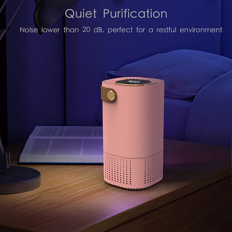 VeeDee Portable Air Purifier H13 True HEPA Filter Cleans Air Helps Remove Dust Pet Dander Pollen for Home Eliminates Smoke More Ideal for Traveling Home Office and Car Multicolor - Image 3