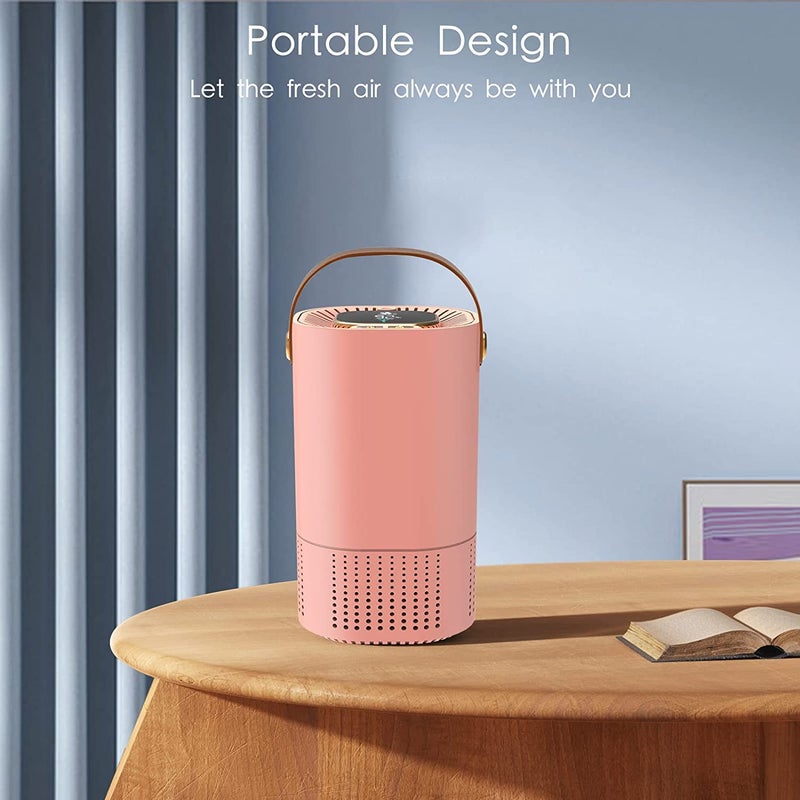 VeeDee Portable Air Purifier H13 True HEPA Filter Cleans Air Helps Remove Dust Pet Dander Pollen for Home Eliminates Smoke More Ideal for Traveling Home Office and Car Multicolor - Image 2