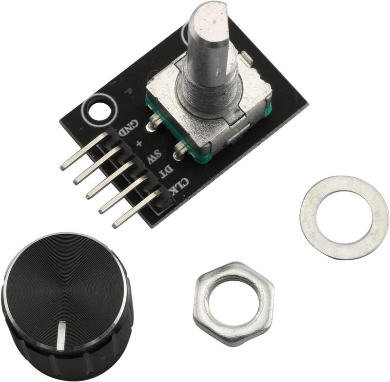 RLECS 2pcs Encoder Module Brick Sensor clickable Switch 360 Degree Rotary KY-040 with Knob Cap for Arduino - Image 2