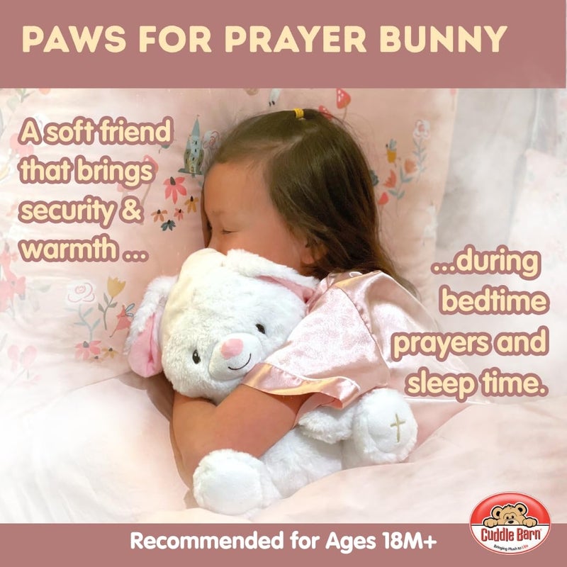 Cuddle Barn  Paws for Prayer Bunny  Animated Singing Bunny Stuffed Animal Plush Toy Prays Lights Up and Sings This Little Light of Mine 10 inches - Image 3