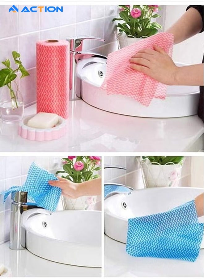 ACTION 3 Rolls Reusable Household Kitchen Towels Disposable Cleaning Cloth Dish Cloth Dish Towels Dish Rags Reusable Kitchen Papper Towels - Image 4