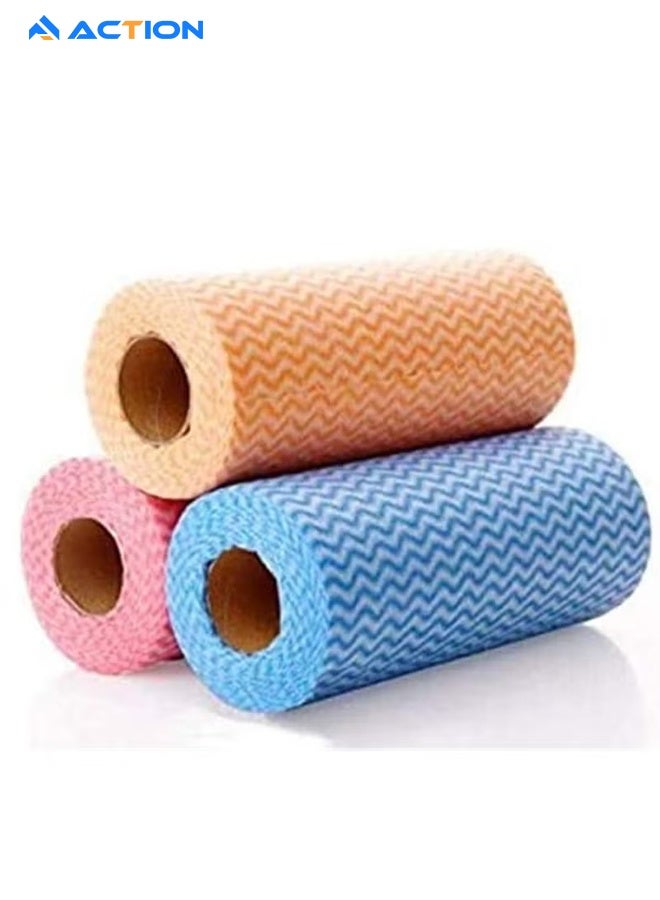 ACTION 3 Rolls Reusable Household Kitchen Towels Disposable Cleaning Cloth Dish Cloth Dish Towels Dish Rags Reusable Kitchen Papper Towels - Image 1