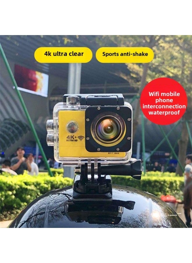 Generic Wireless WIFI Sports Camera 4K HD Riding Helmet Motorcycle Recorder DV Waterproof Snorkeling Underwater Camera-Body Color:Ultra-clear 4k High-end Version With Remote Control (black) Waterproof 30m - Full Set Of Accessories + 64g Memory  - Image 3