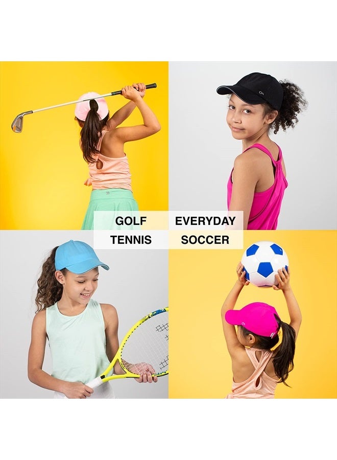 Ponyflo Original Kids Active Ponytail and Messy Bun Pony Cap with Full Back Opening - Image 5