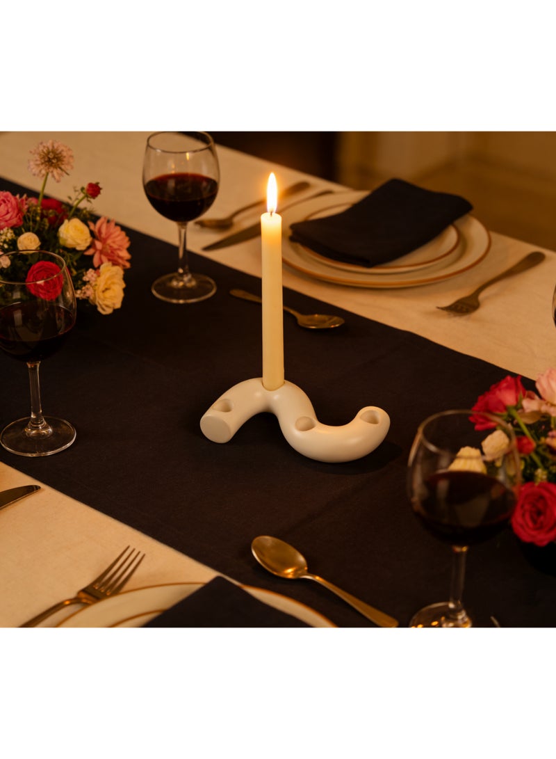 Firasa European-style simple romantic creative ceramic candlestick Ceramic Candle Holder White Ramadan Eid premium gift Home Decor - Image 4