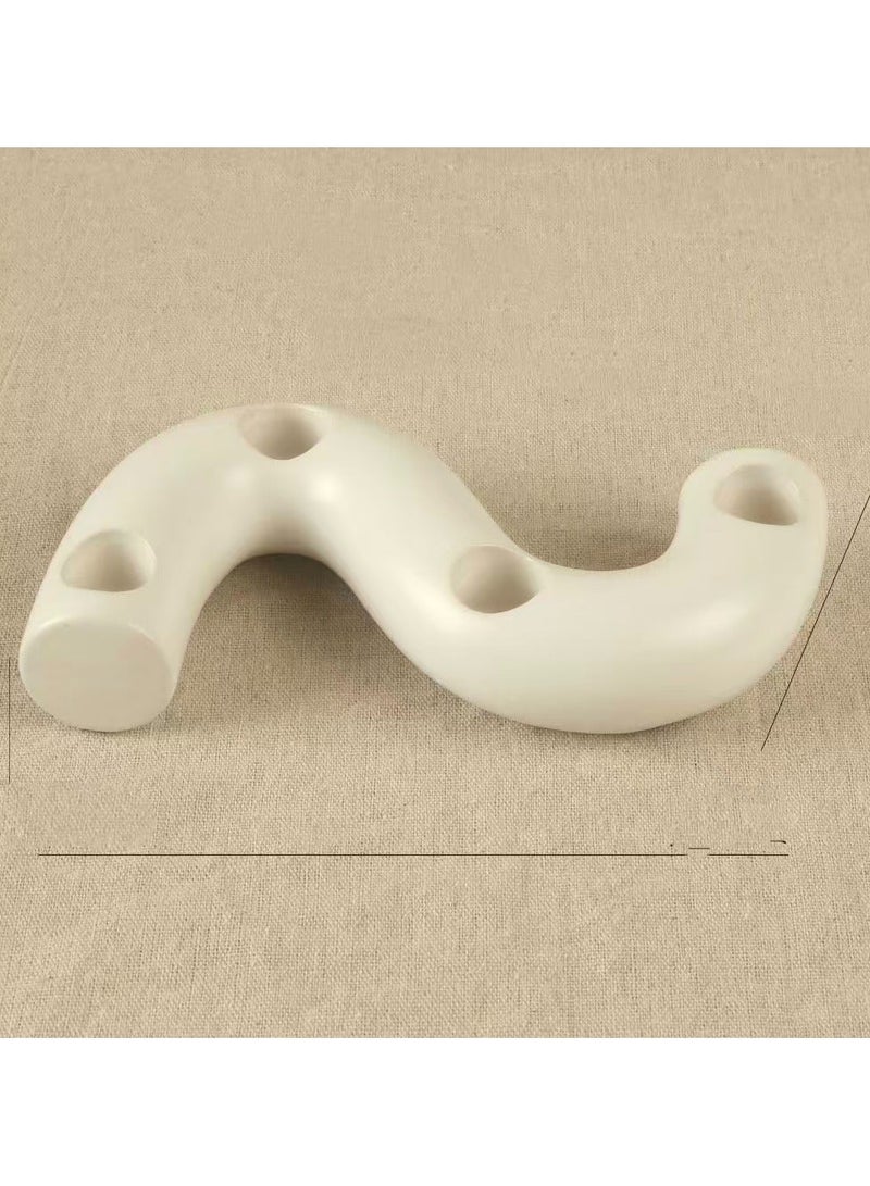 Firasa European-style simple romantic creative ceramic candlestick Ceramic Candle Holder White Ramadan Eid premium gift Home Decor - Image 2