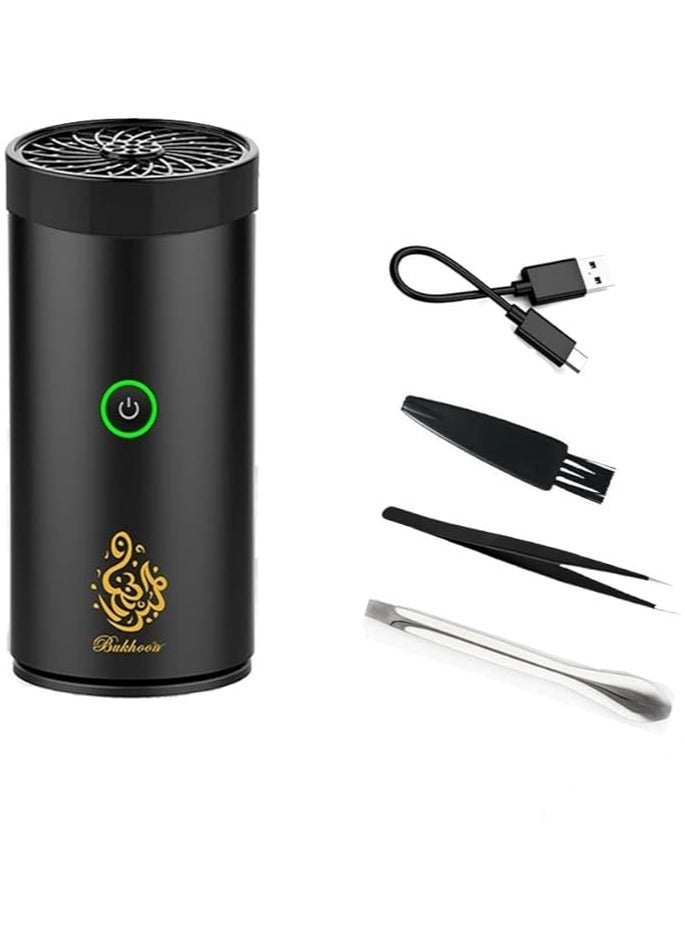بخون مبخرة كهربائية صغيرة محمولة مزودة بمنفذ يو اي بي نافث للروائح العربية حامل بخور قابل لإعادة الشحن مبخرة تزيين منزلي - Image 1