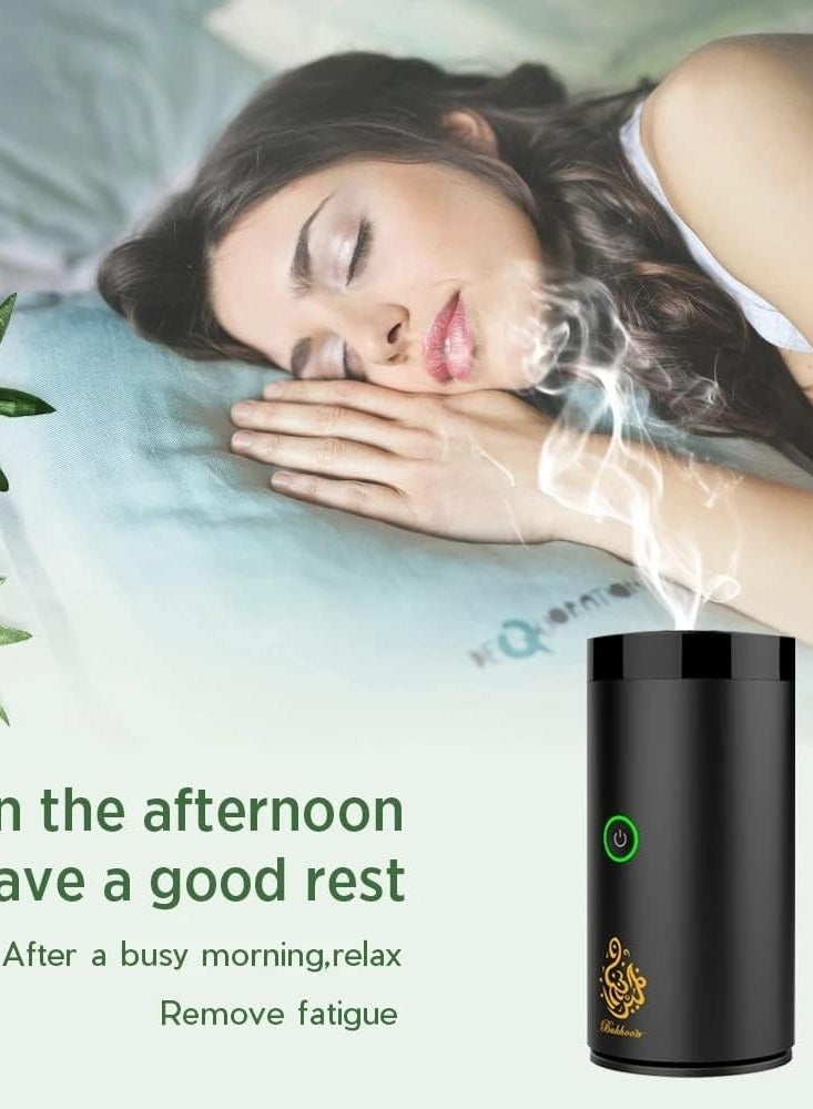 بخون مبخرة كهربائية صغيرة محمولة مزودة بمنفذ يو اي بي نافث للروائح العربية حامل بخور قابل لإعادة الشحن مبخرة تزيين منزلي - Image 3