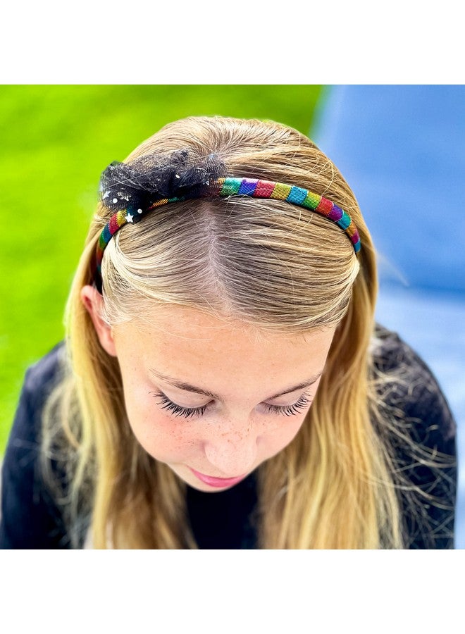 Loquat 3 Tulle Bow Headbands For Girls, Cute Sparkly Metallic Bow Hair Bands For Kids, Headband Hair Bow For Children, Little Girl Hair Accessories, Confetti Bow Head Band For Girls - Image 3