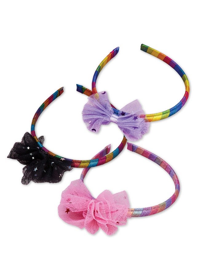 Loquat 3 Tulle Bow Headbands For Girls, Cute Sparkly Metallic Bow Hair Bands For Kids, Headband Hair Bow For Children, Little Girl Hair Accessories, Confetti Bow Head Band For Girls - Image 1