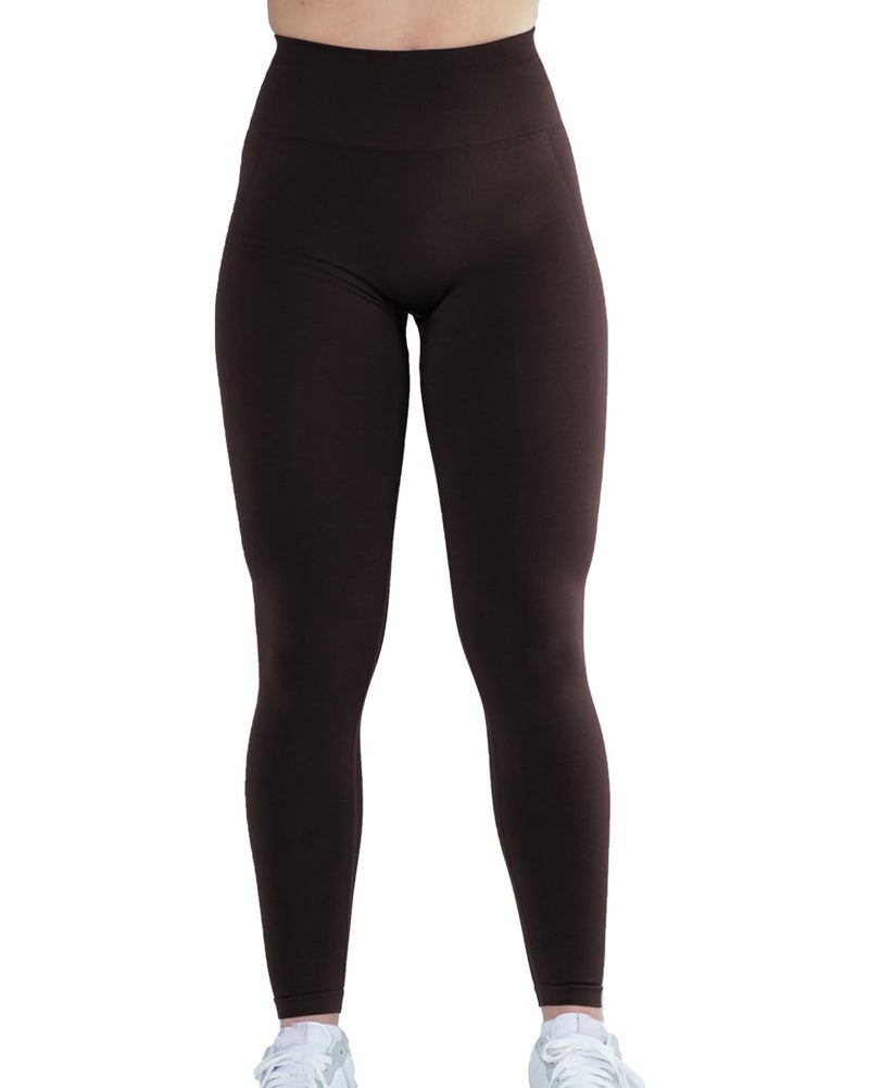 AUROLA Seamless Scrunch Legging Women Yoga Pants 7/8 Tummy Control Workout Running for Workout Fitness Sport Active Ankle Legging-25'' (S, Seal Brown) - Image 3