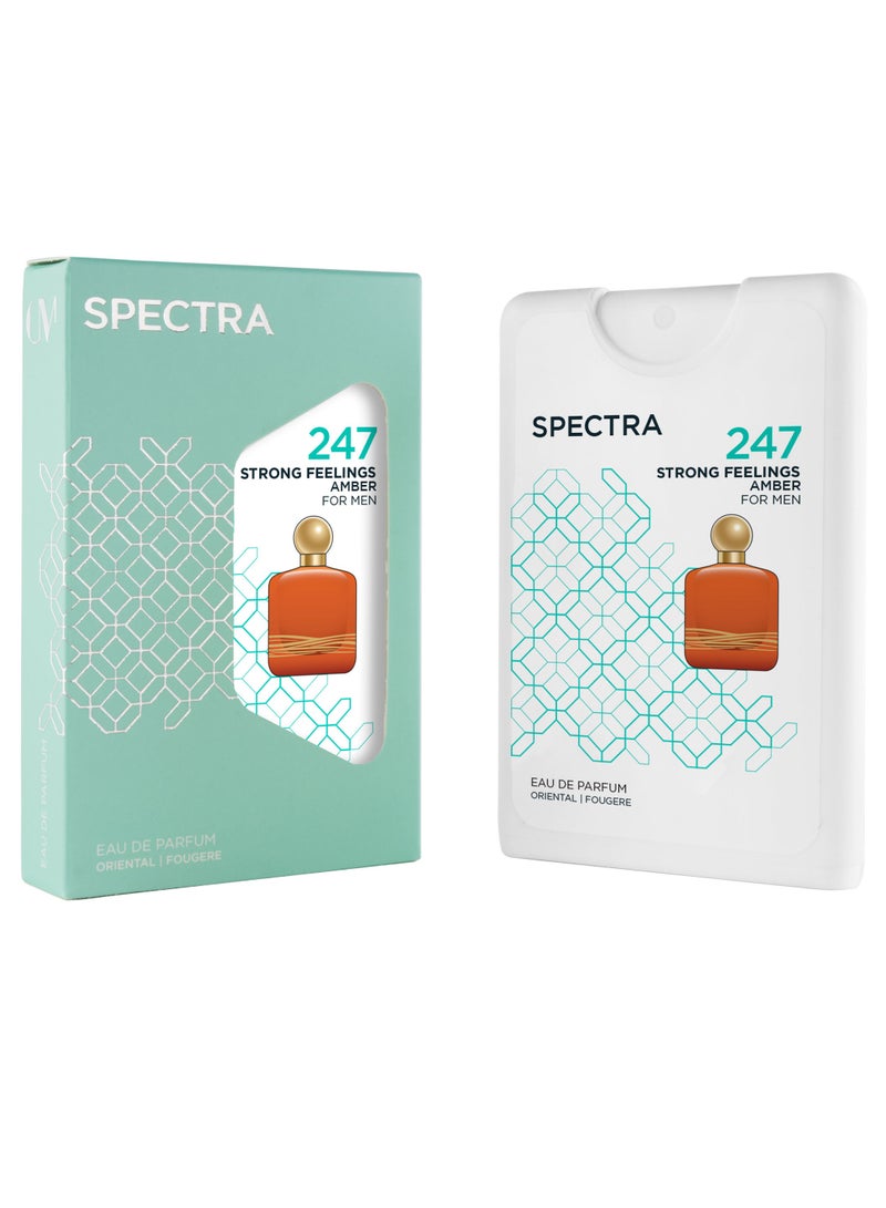 Spectra Pocket 247 Strong Feelings Amber EDP Unisex Perfume - 18ml - Image 1