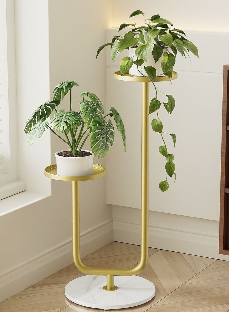 WALALLA 2-Tier Tall Indoor Plant Stand, Modern Plant Shelf for Houseplants, Corner Plant Stand, Shelf for Living Room, Bedroom, Patio Decoration - Image 2