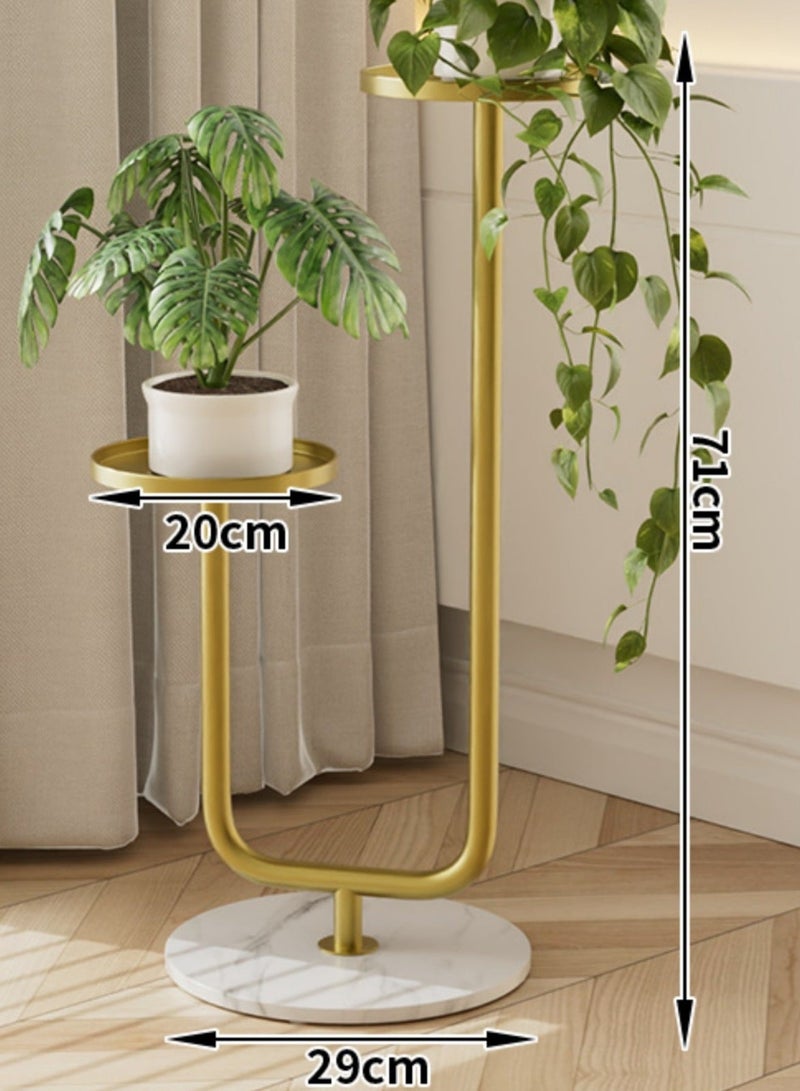 WALALLA 2-Tier Tall Indoor Plant Stand, Modern Plant Shelf for Houseplants, Corner Plant Stand, Shelf for Living Room, Bedroom, Patio Decoration - Image 3