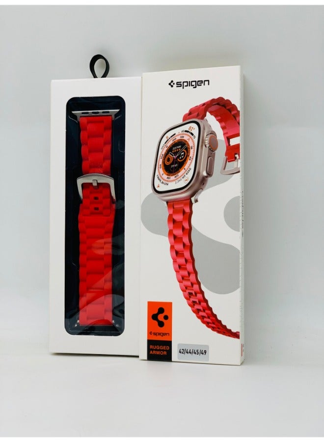 Spigen SP-04 Smart Watch Strap - Red: Compatible with 42/44/45/49mm sizes - Image 3