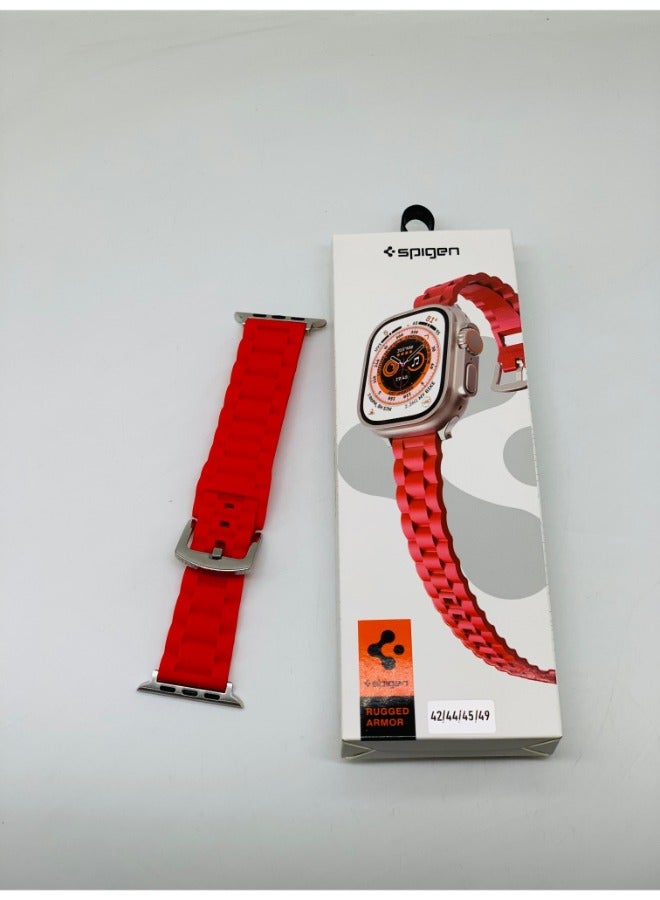 Spigen SP-04 Smart Watch Strap - Red: Compatible with 42/44/45/49mm sizes - Image 4