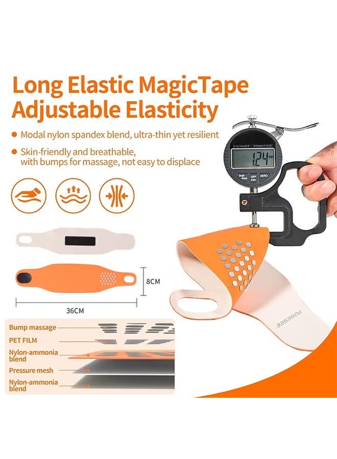 2 PCS Ultra Thin Wrist Brace for Carpal Tunnel, Massage with Raised Spots Elastic Wrist Wraps for Arthritis and Tendonitis, Wrist Straps Support, Pain Relief, Compression and Support for Fitness Enthusiasts (Beige Orange) - Image 2