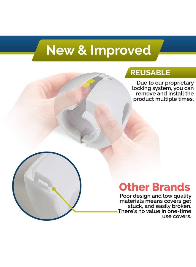 Wappa Baby Child Safety Door Knob Cover (4 Pack) Hard-To-Remove Dual-Lock Door Handle Covers For Kids - Reusable Baby Proof Door Knob Locks - Installs Easily, No Tools Needed (White) - Image 3