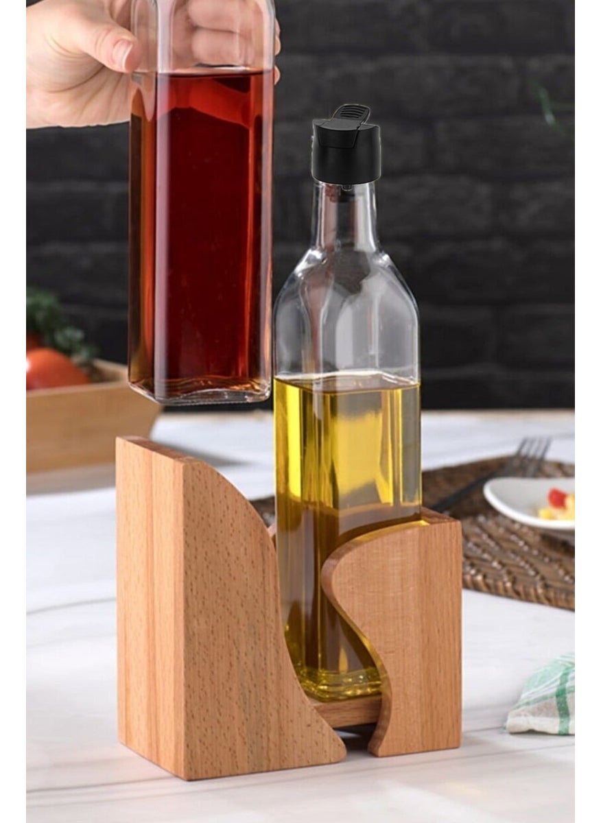 2-pack Oil Vinegar Glass Bottle with Wooden Stand Gloria Glass Oil Pot Sauce Bowl 500 cc - pzsku/Z07E22E138CAB069A982EZ/45/_/1730837805/b92a98ed-e490-4f9e-8378-a6f555c466f8