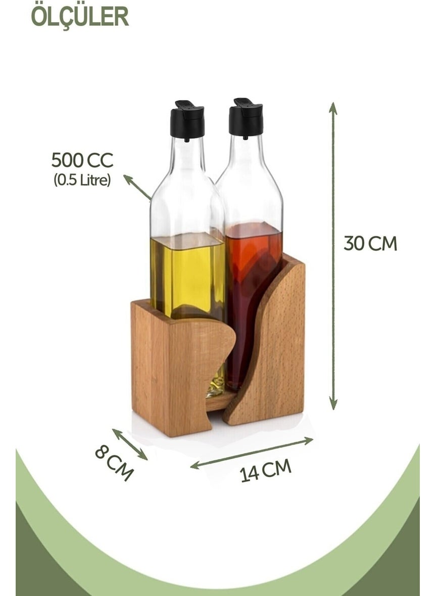 2-pack Oil Vinegar Glass Bottle with Wooden Stand Gloria Glass Oil Pot Sauce Bowl 500 cc - pzsku/Z07E22E138CAB069A982EZ/45/_/1730837831/6b638a3a-d64c-42ad-aafb-7ef106da49e5