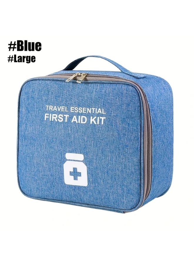 Blue Type 2 Empty First Aid Bag for Travel Home Hiking Camping Car Office - Image 1
