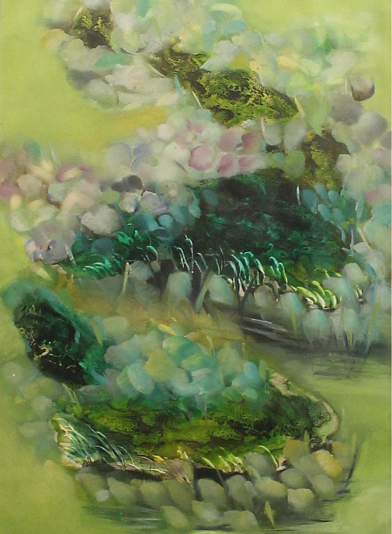 UNQOOD Nature Abstract Hand Painted Art Painting With Mix Medium on Paper 50x33 Cm 