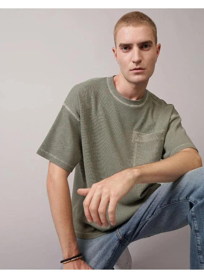 American Eagle AE Utility Oversized Waffle Tee