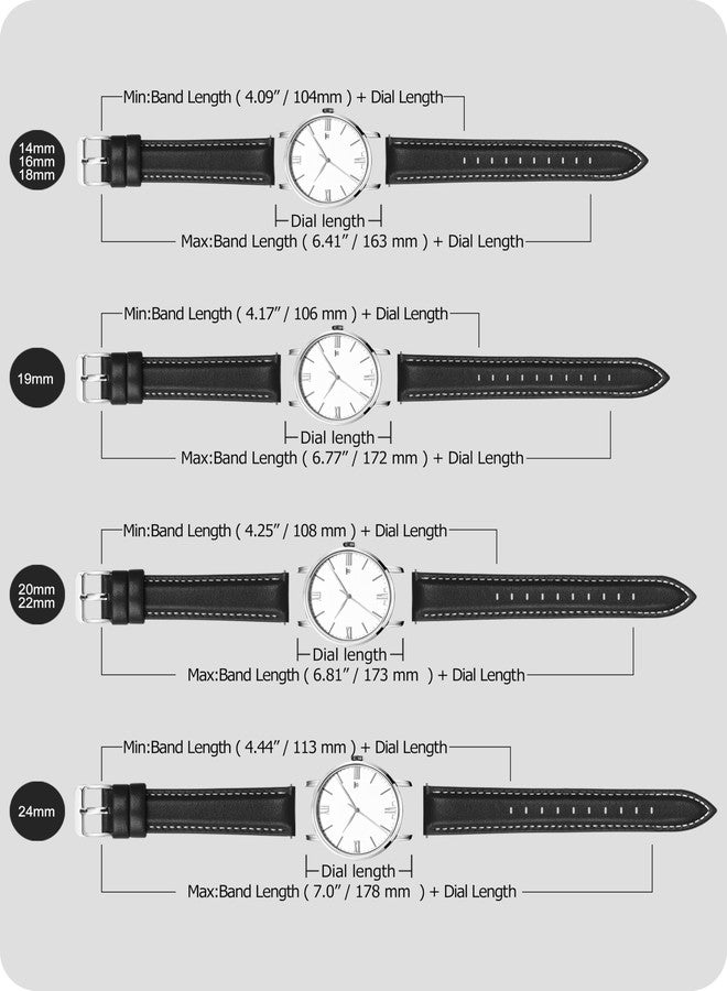 Fullmosa Watch Band, Quick Release Leather Watch Strap for Men Women, Replacement Bands Width 14mm 16mm 18mm 19mm 20mm 21mm 22mm 24mm - Image 5