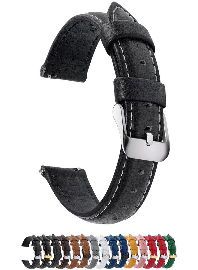 Fullmosa Watch Band, Quick Release Leather Watch Strap for Men Women, Replacement Bands Width 14mm 16mm 18mm 19mm 20mm 21mm 22mm 24mm - Image 1