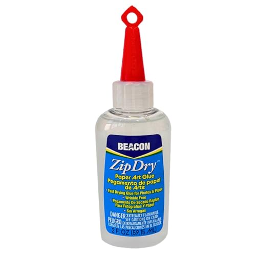 BEACON Zip Dry Fast-Drying Paper Art Glue - Archival Quality, Acid & Lignin Free, Wrinkle-Resistant Adhesive, 2-Ounce - Image 1