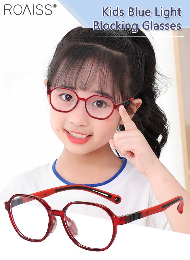 roaiss Kids Blue Light Blocking Glasses, Anti Eyestrain Computer Glasses, Gaming Eyewear UV400 Protection with Light Weight TR90 Frame for Boys Girls and Children Age 3-12, Red  - Image 1