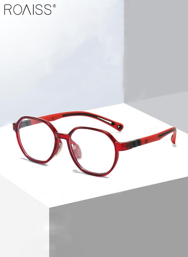 roaiss Kids Blue Light Blocking Glasses, Anti Eyestrain Computer Glasses, Gaming Eyewear UV400 Protection with Light Weight TR90 Frame for Boys Girls and Children Age 3-12, Red  - Image 3