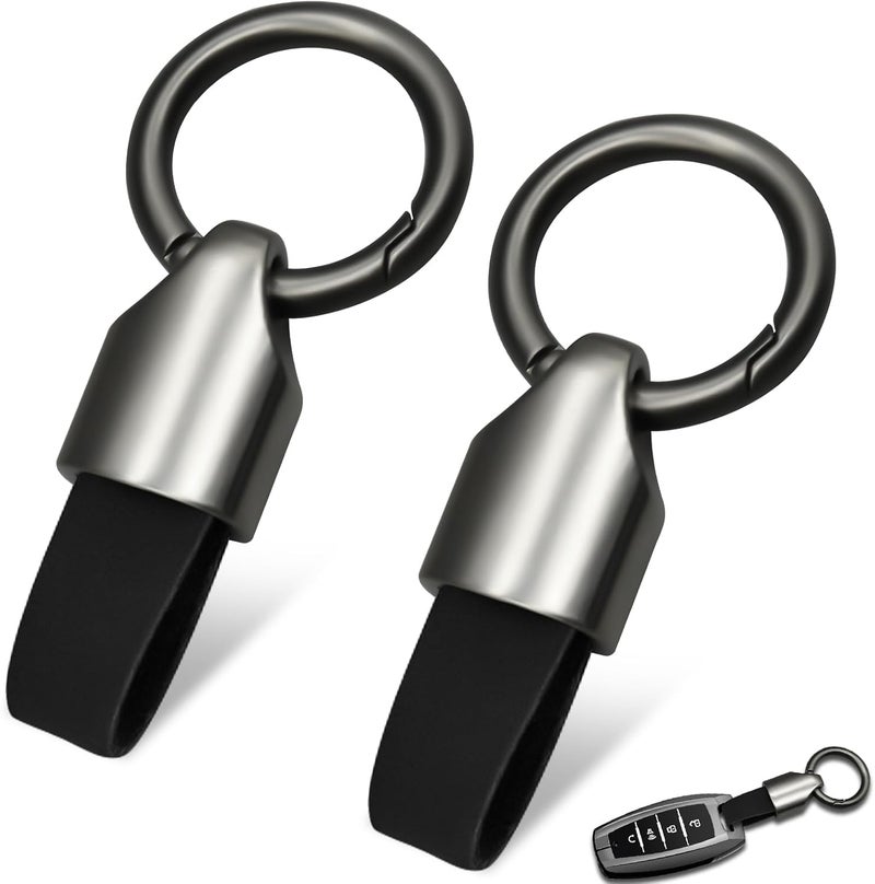 CANIPHA 2Pcs Leather Keychain Key Fob Holder with Zinc Alloy Buckle - Image 1