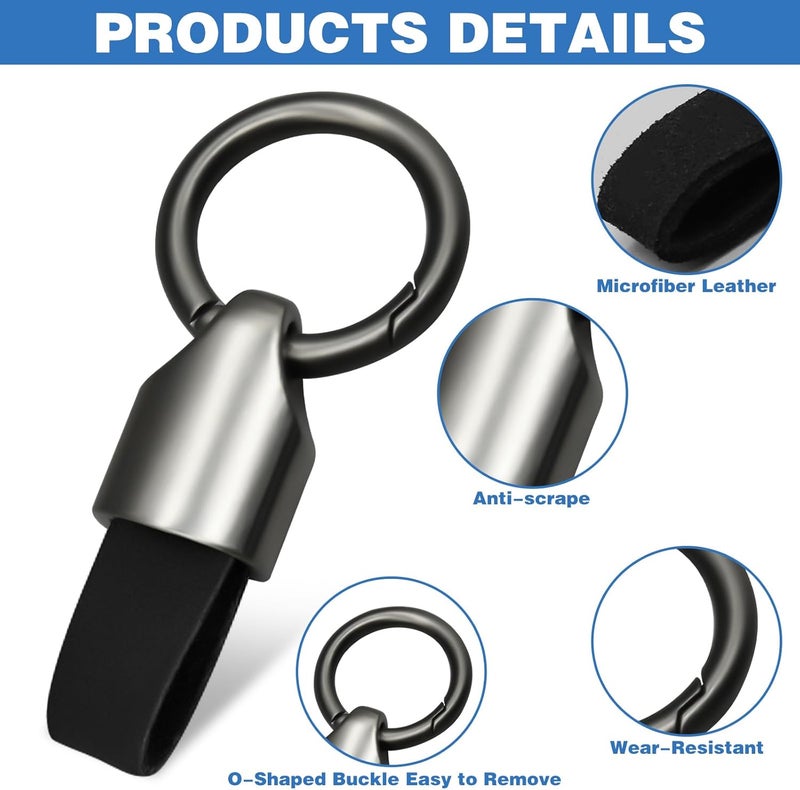 CANIPHA 2Pcs Leather Keychain Key Fob Holder with Zinc Alloy Buckle - Image 4