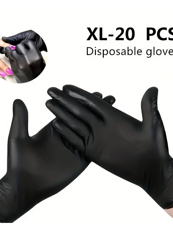 Black Nitrile Gloves Disposable 20 Pieces XL Size Household Cleaning - Image 1