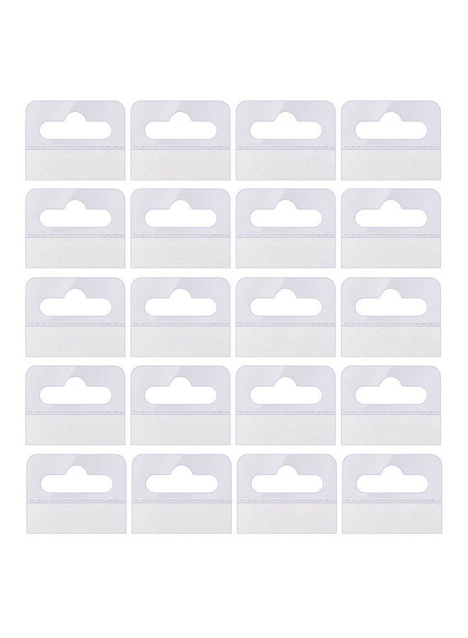 AIEX 200 Pieces Clear Sticky Hanging Tabs Slot Hole Self Adhesive Hang Tabs Tag Hook For Sale Items Store Retail Display (1.8X1.6Inch) - Image 1