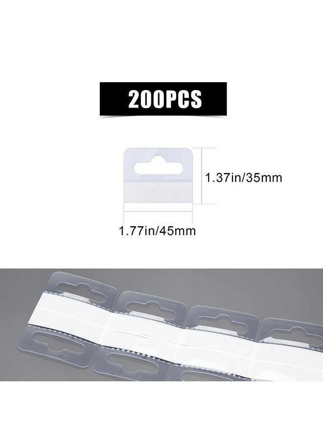 AIEX 200 Pieces Clear Sticky Hanging Tabs Slot Hole Self Adhesive Hang Tabs Tag Hook For Sale Items Store Retail Display (1.8X1.6Inch) - Image 2