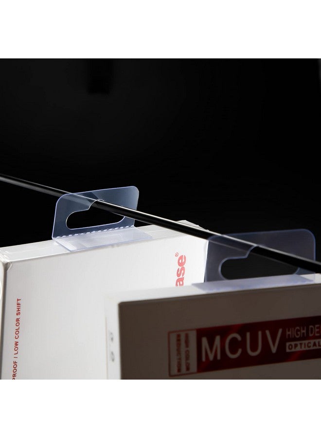 AIEX 200 Pieces Clear Sticky Hanging Tabs Slot Hole Self Adhesive Hang Tabs Tag Hook For Sale Items Store Retail Display (1.8X1.6Inch) - Image 4