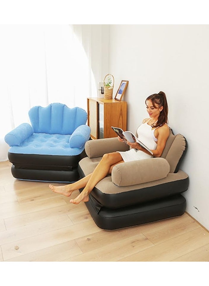 DubaiGallery - Inflatable Sofa Outdoor Adult Lazy Sofa Multifunctional Five in One Inflatable Bed Convenient Foldable Lounge Chair - Image 1