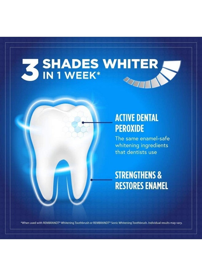 REMBRANDT Deeply White + Peroxide Whitening Toothpaste With Fluoride Removes Tough Stains Rehardens And Strengthens Enamel Peppermint Flavor 3.5 Ounce Pack Of 12 - Image 2