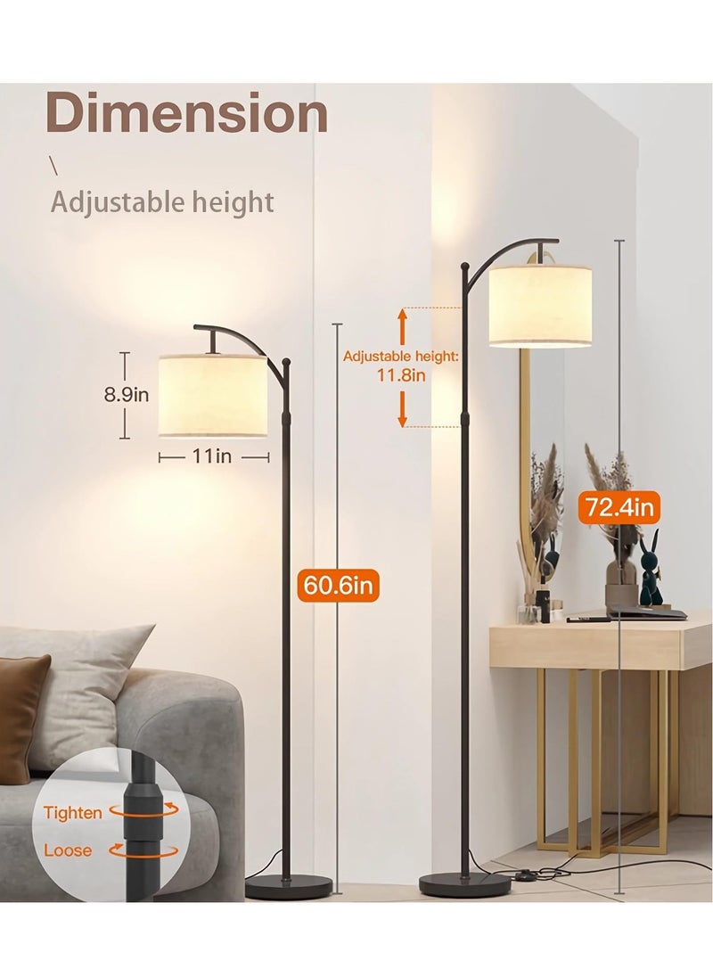 Joshberg Floor Lamp with 3 Color Temperatures Modern Standing lamp with Foot Switch for Living Room Bedroom Black 72.5x11 inch  - Image 2