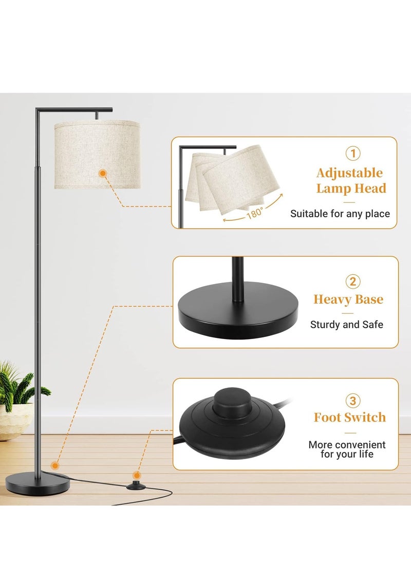 Joshberg Floor Lamp with 3 Color Temperatures Modern Standing lamp with Foot Switch for Living Room Bedroom Black 72.5x11 inch  - Image 5
