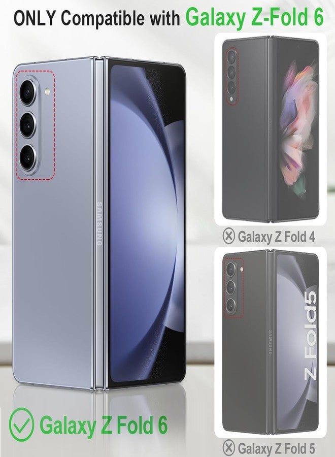 كيزي هوم جراب KEZiHOME لهاتف Samsung Galaxy Z Fold 6، جراب محفظة من الجلد الأصلي [مانع لترددات الراديو] مع فتحات للبطاقات وحامل قابل للطي وغطاء حماية للهاتف متوافق مع Galaxy Z Fold 6 5G (أسود/بني) - Image 2