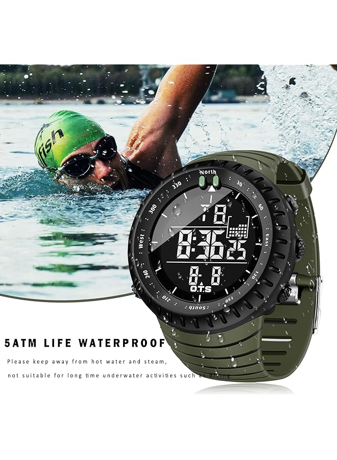 KASTWAVE Men Digital Sports Watch Waterproof Tactical Watch With Led Backlight Perfect For Outdoor And Indoor Sports - Image 2