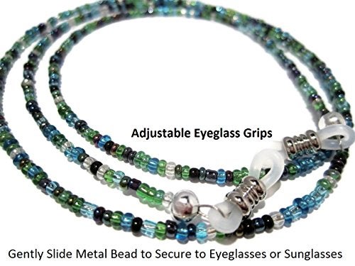 ATLanyards - Eyeglass Chain for Women - Peacock Seed Bead Eyeglass Strap - Glasses Holder Around Neck - Sunglasses Lanyard - Beaded - Image 2