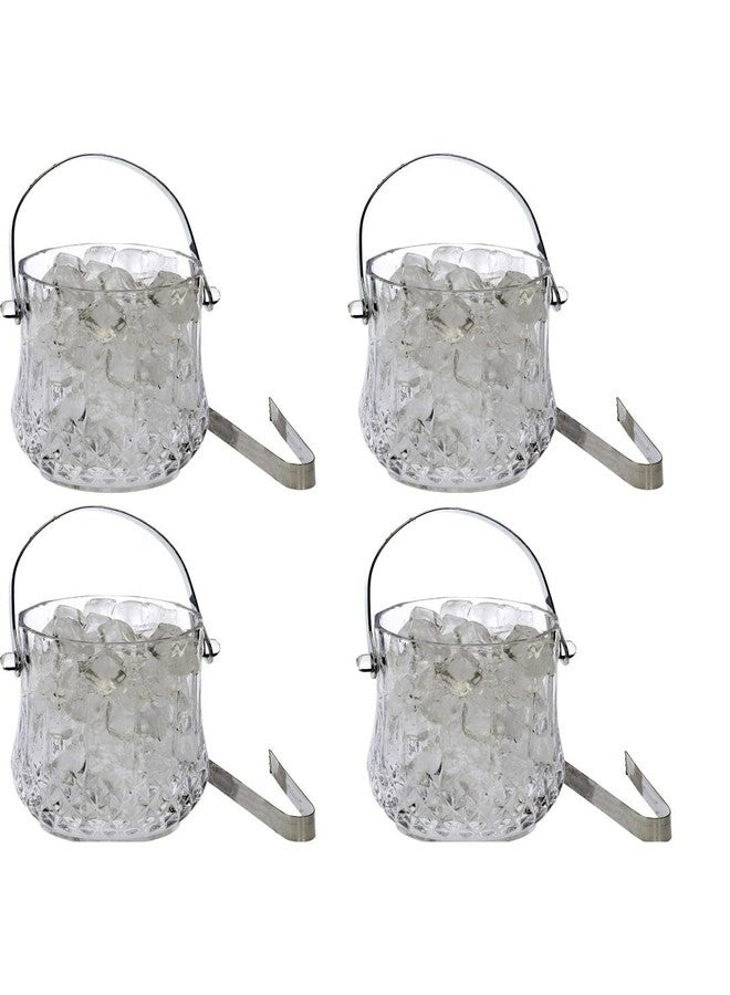 1st Time Ice Bucket with Handle for Bar, Restaurants, Home & Café, Clear, 13.5 x 13.5 x 13.5 CM, 1000 Ml, Pack of 4- J8 - Image 1