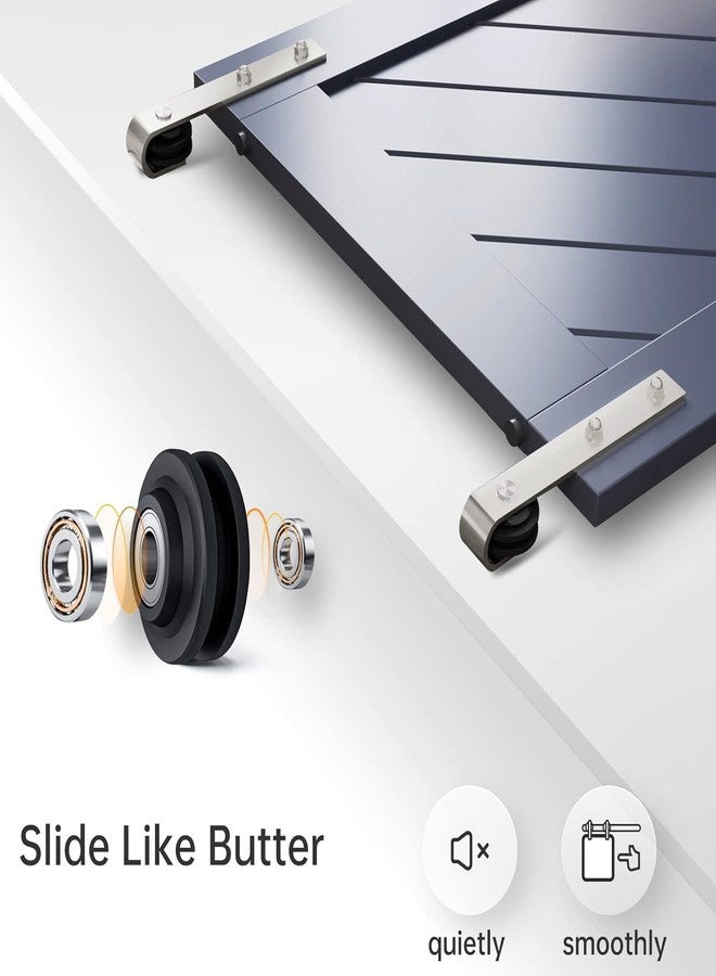 EaseLife 6.7 FT Brushed Nickel Sliding Barn Door Hardware Track Kit,Basic J Pulley,Heavy Duty,Slide Smoothly Quietly,Easy Install (6.7FT Track Kit for 36"~40" Wide Single Door) - Image 4