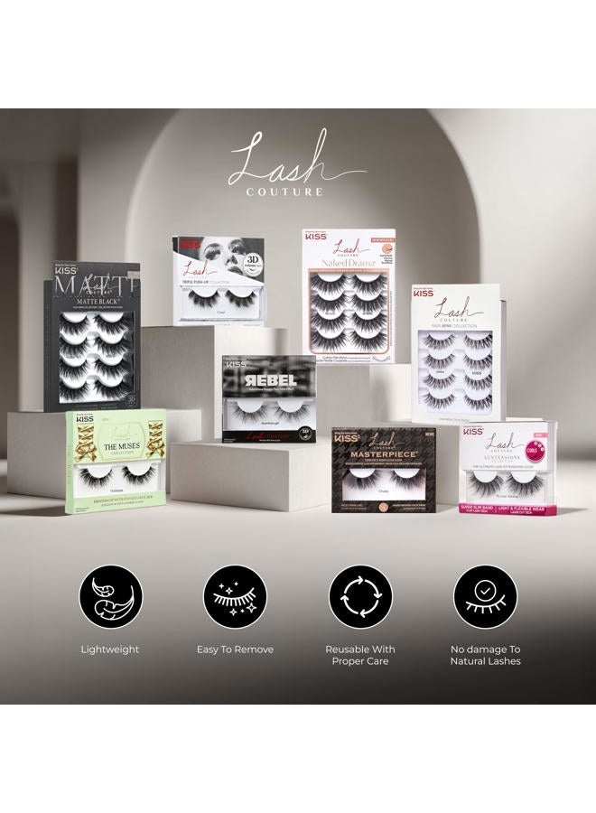 KISS Lash Couture Naked Drama False Eyelashes, 'Cruise', 16 mm, Includes 4 Pairs Of Lashes, Contact Lens Friendly, Easy to Apply, Reusable Strip Lashes - Image 4