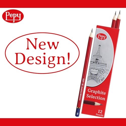Pepy Graphite Professional Drawing Pencils - Set of 12 H Pre-Sharpened Black Lead Pencils; Perfect for Drawing, Sketching and Shading, Graphic and Fine Art - Image 2