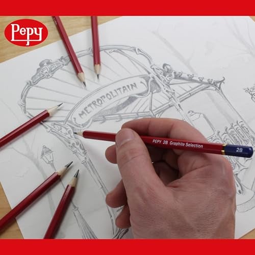 Pepy Graphite Professional Drawing Pencils - Set of 12 H Pre-Sharpened Black Lead Pencils; Perfect for Drawing, Sketching and Shading, Graphic and Fine Art - Image 5